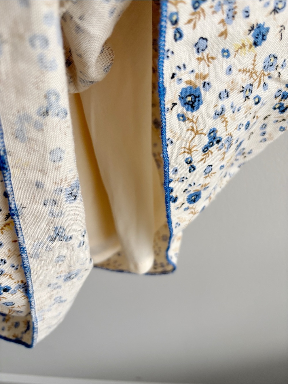 Floral Ruffle-Stripe Sundress in Cream and Blue - Picture 5 of 7